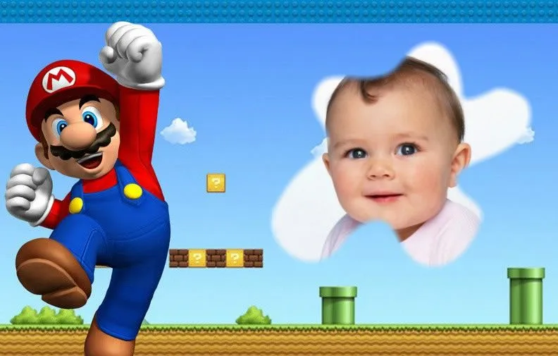 Fotomontaje infantil con Mario Bros | Fotomontajes infantiles