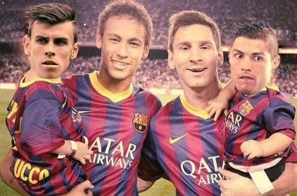 Fotomontaje: Messi y Neymar son los padres de Bale y Cristiano