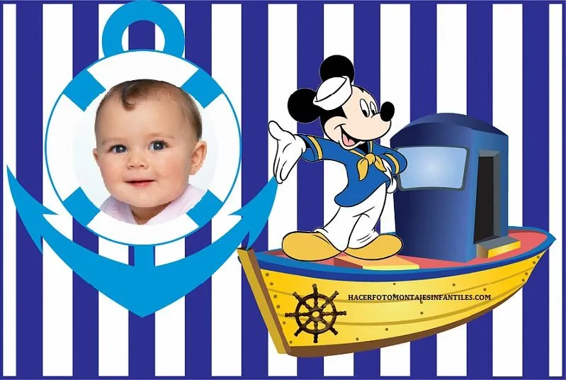 Fotomontaje de Mickey marinero | Fotomontajes infantiles Fotomontaje de Mickey marinero | Fotomontajes infantiles