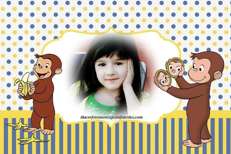 Fotomontaje del monito Jorge el Curioso | Fotomontajes infantiles Fotomontaje del monito Jorge el Curioso | Fotomontajes infantiles