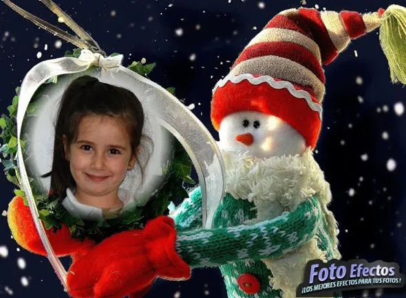 Fotomontaje de Navidad con Muñeco de Nieve