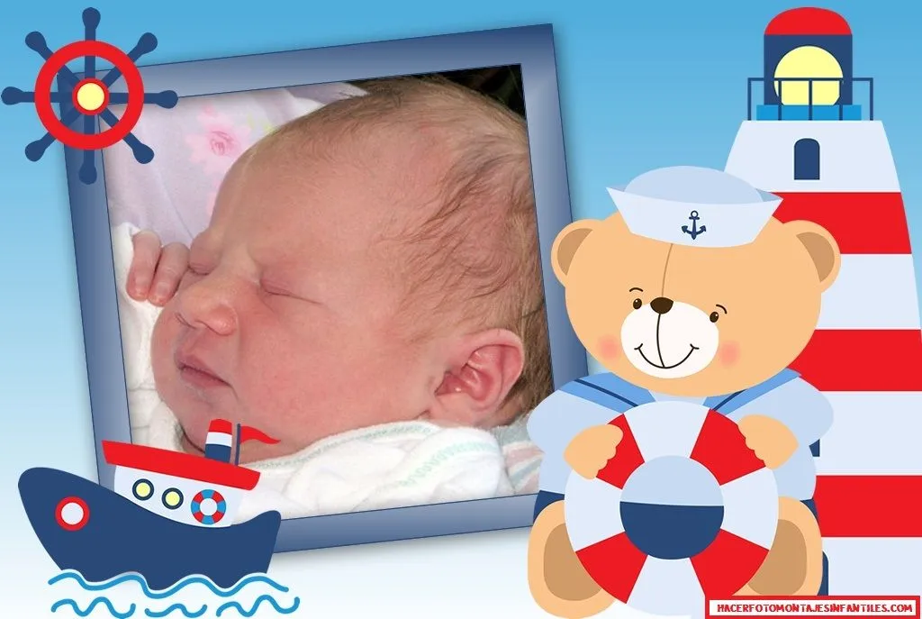 Fotomontaje de osito marinero | Fotomontajes infantiles Fotomontaje de osito marinero | Fotomontajes infantiles