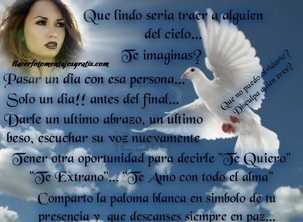 Fotomontaje para aquella persona que extrañamos | Hacer ... Fotomontaje para aquella persona que extrañamos | Hacer ...
