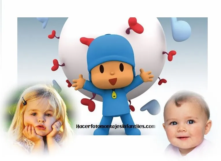 Fotomontaje de Pocoyó para dos fotos | Fotomontajes infantiles Fotomontaje de Pocoyó para dos fotos | Fotomontajes infantiles