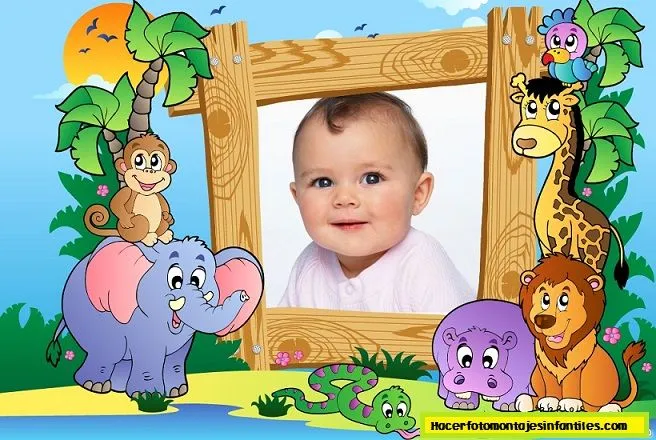 Fotomontaje de Safari para niños | Fotomontajes infantiles Fotomontaje de Safari para niños | Fotomontajes infantiles