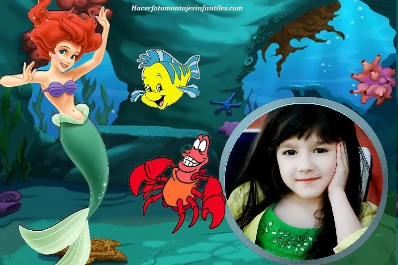 Fotomontaje de La sirenita | Fotomontajes infantiles Fotomontaje de La sirenita | Fotomontajes infantiles