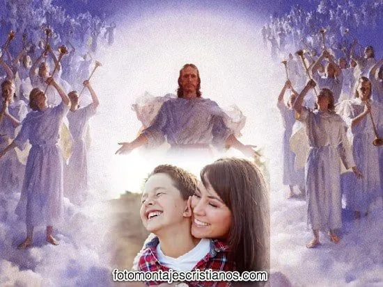 Fotomontaje de Jesús con Ángeles en el cielo | Fotomontajes Cristianos Fotomontaje de Jesús con Ángeles en el cielo | Fotomontajes Cristianos