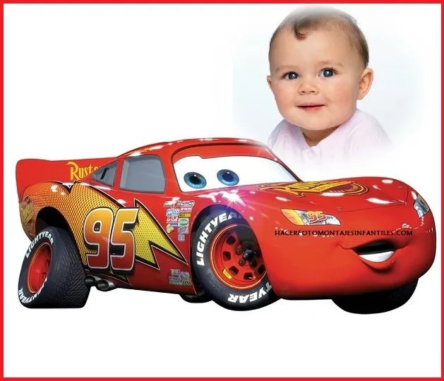 Fotomontaje infantil de Rayo McQueen | Fotomontajes infantiles