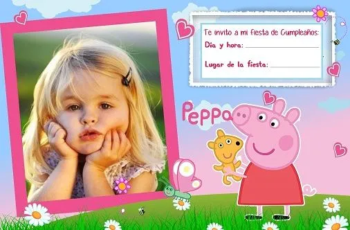 Invitaciones de cumpleaños de peppa Pig | Fotomontajes infantiles