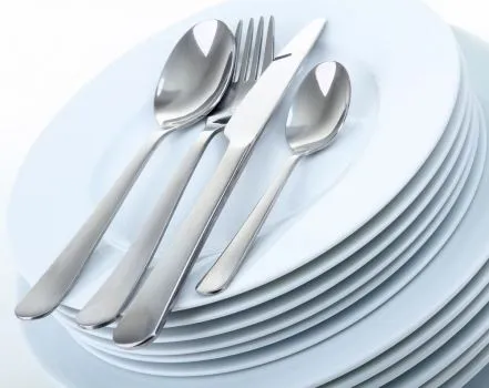 Fotomural Cubiertos en plato. Mural Cubiertos en plato