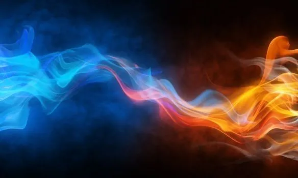 Cuadro metacrilato Fuego azul y rojo