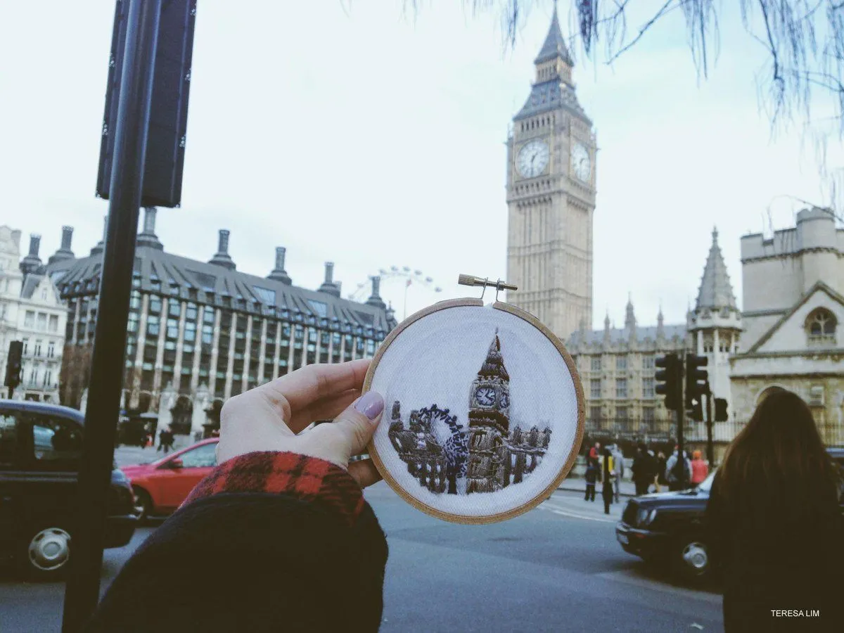 fotos artista cria 'postais bordados' de paisagens mundiais ...