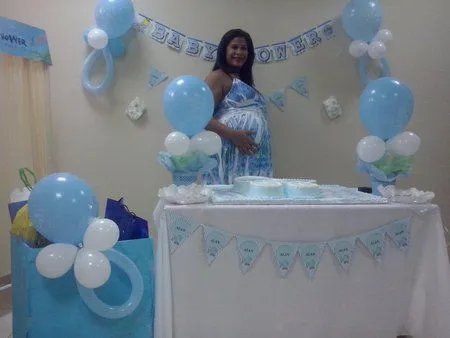 Decoración de baby shower sencillo niño - Imagui