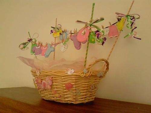 Canasta para recuerdos de baby shower - Imagui