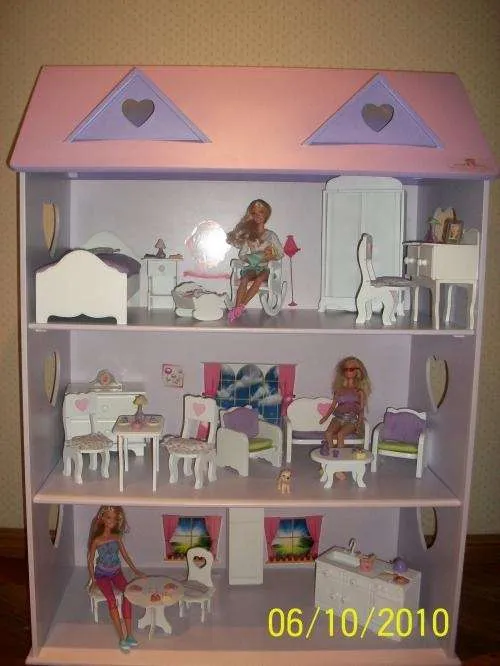 Fotos de Casita de muñecas LAQUEADA de 3 PISOS con STICKRES+ ...