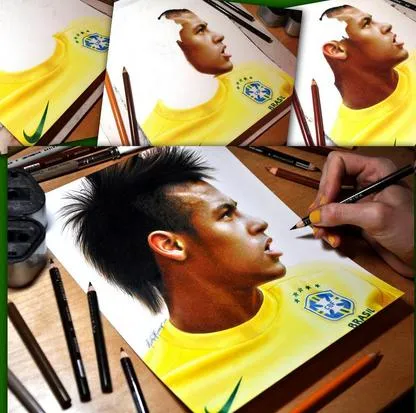 Fotos o dibujos? Artista retrata a Messi, Neymar y DempseyMarca de ...