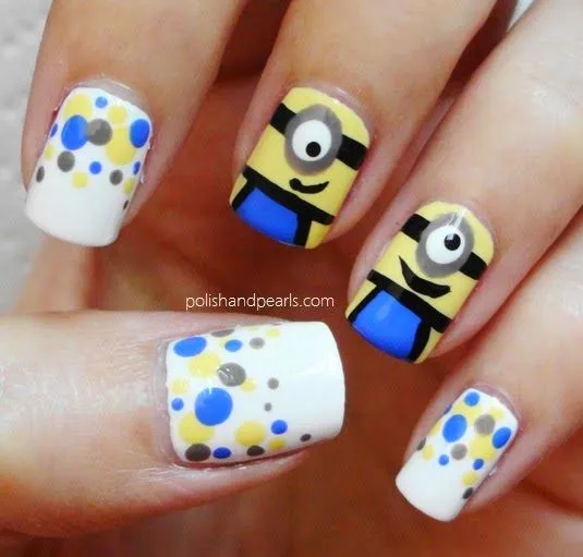 5 fotos de diseños de uñas minions | Uñas pintadas fáciles