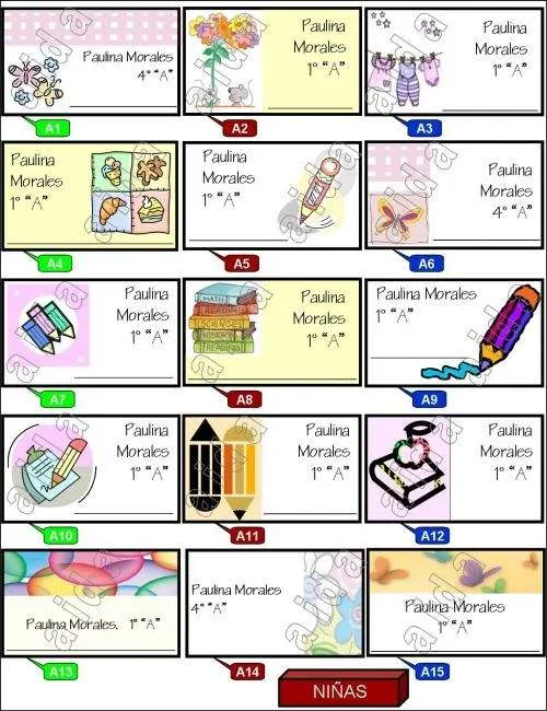 Tarjetas escolares para niños - Imagui