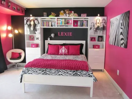 Fotos habitaciones juveniles en negro y fucsia | Decoideas.Net Fotos habitaciones juveniles en negro y fucsia | Decoideas.Net