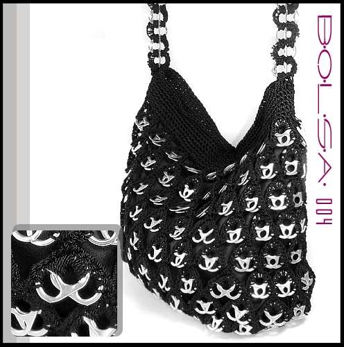 Bolsa tejida con arillos de lata - Imagui