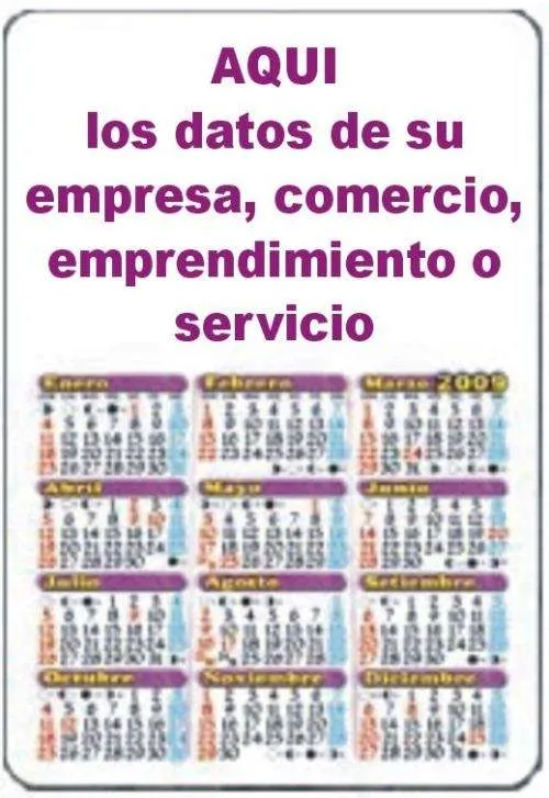 Fotos de IMPRENTA -500 calendarios de bolsillo $ 99.-
