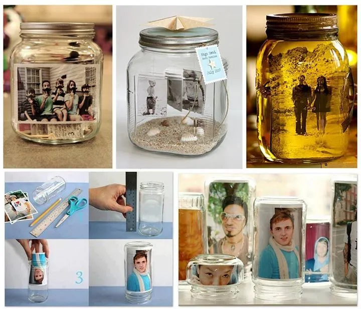 fotos jarro vidrio frasco portaretratos manualidad ingenioso ...