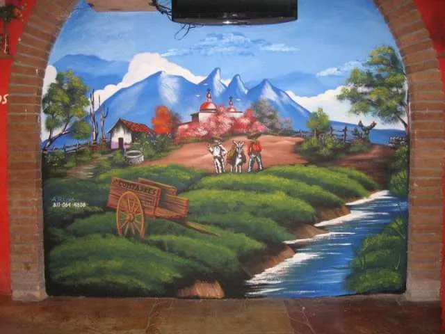Fotos de Pintura decorativa en muro 100 % a mano , paisaje en ...