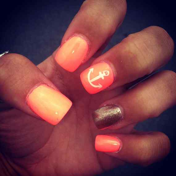 Fotos de uñas color naranja - 50 ejemplos - orange nails ...