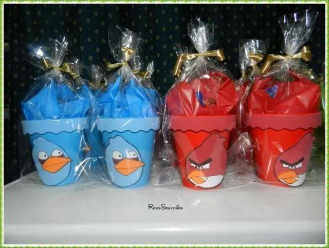 Vasitos golosineros de angry birds, souvenirs cumpleaños, bautismo ...