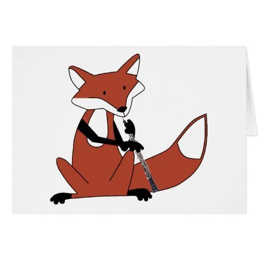 Fox que juega el Oboe Tarjeton de Zazzle.