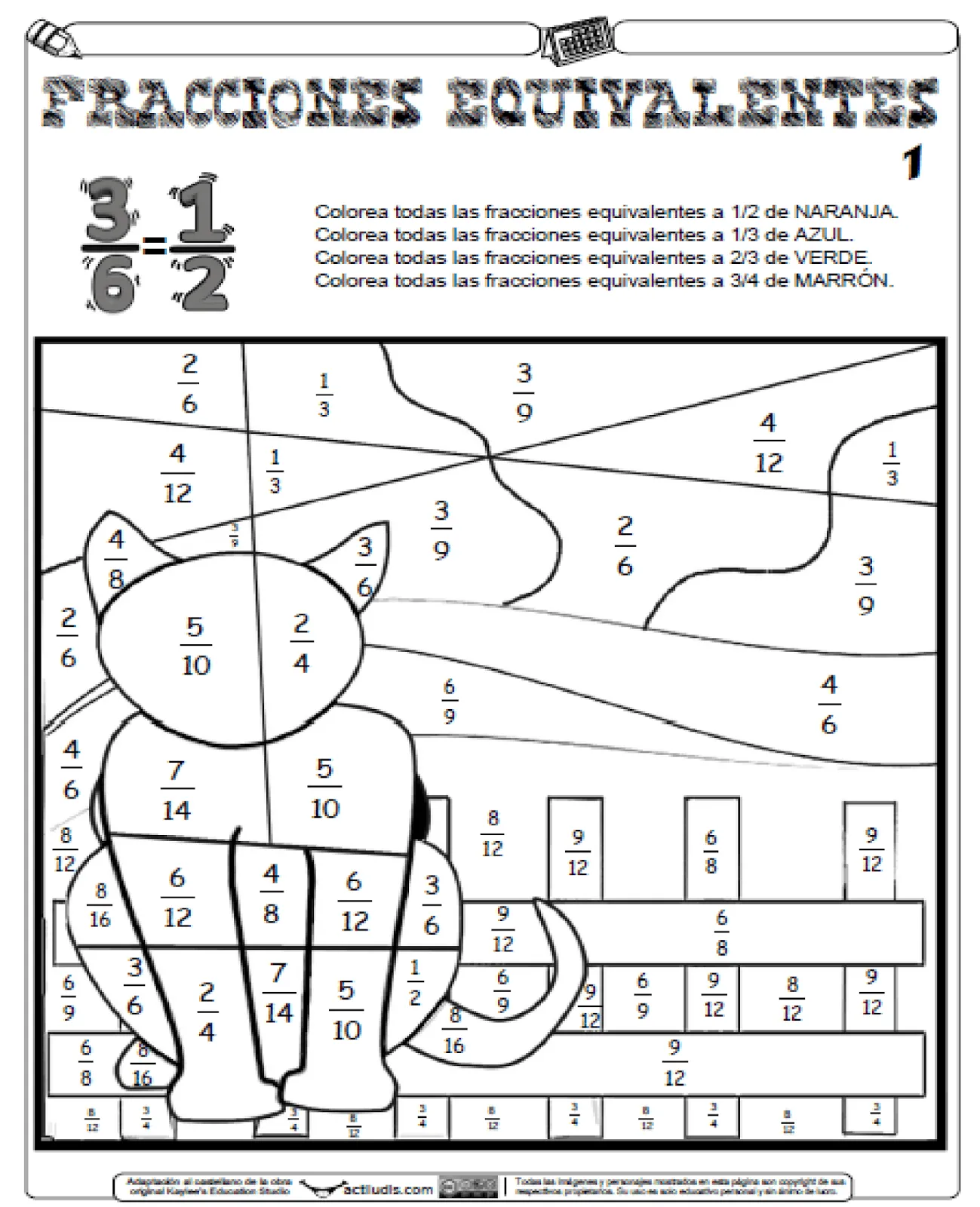 Fracciones equivalentes | Lærlingur &amp; Húsfreyja