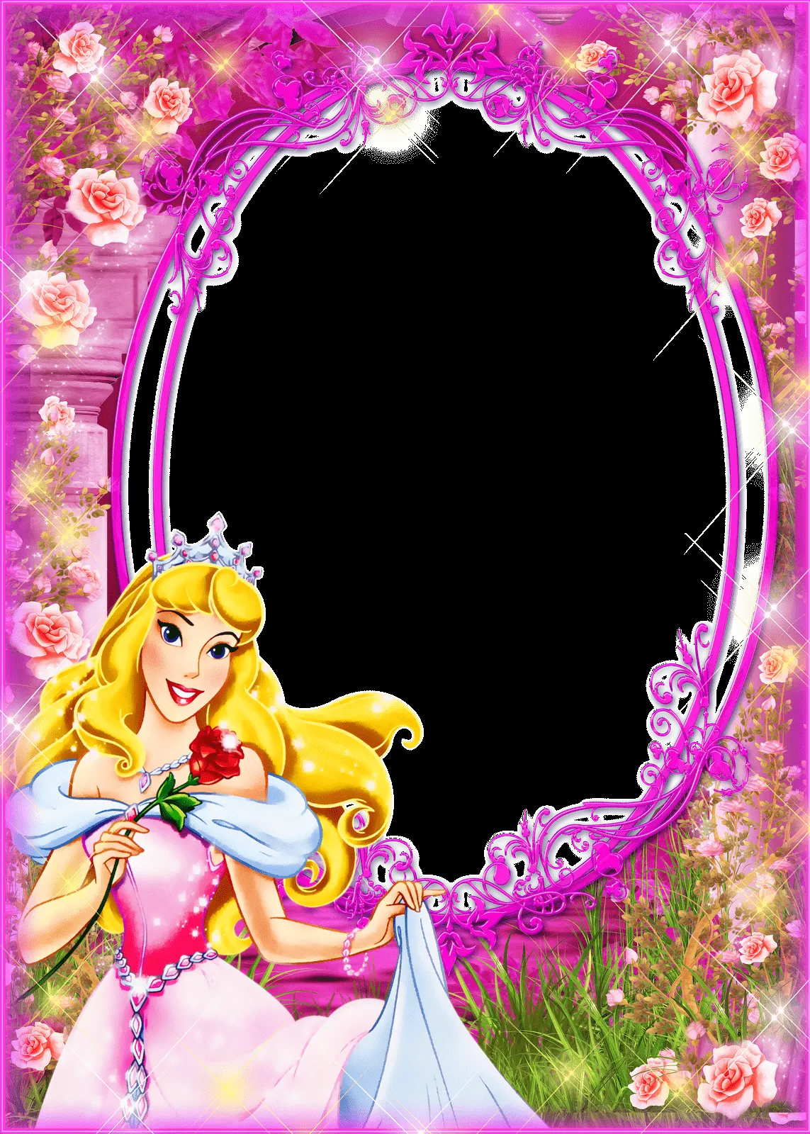 Frames PNG princesas disney e flores-Central Photoshop