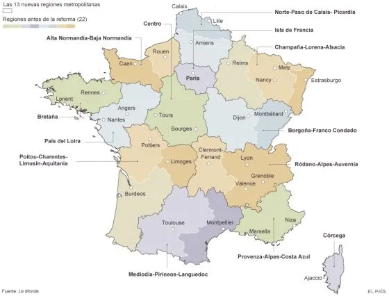 Francia reduce de 22 a 13 el número de regiones para recortar ... Francia reduce de 22 a 13 el número de regiones para recortar ...