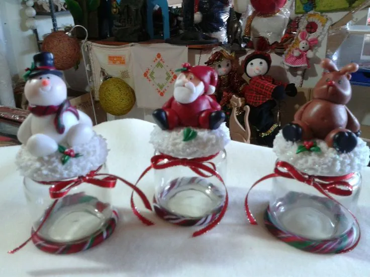 frascos de navidad muñecos y animales on Pinterest | Navidad ...