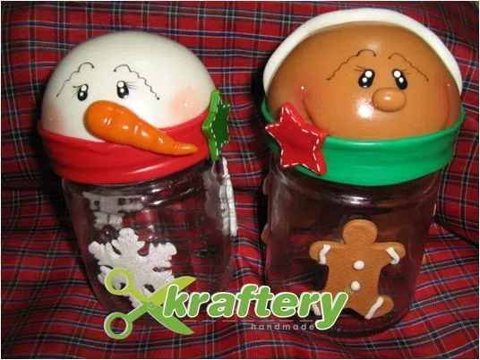 Frascos reciclados decorados con porcelana fría | Navidad en ... Frascos reciclados decorados con porcelana fría | Navidad en ...