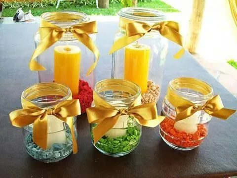 Frascos de vidrio decorados para navidad | CENTROS DE MESA ...