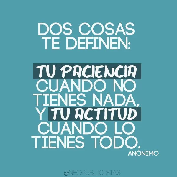 frases, actitud, paciencia, palabras | español es mi idioma ...