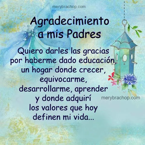 Frases de Agradecimiento a mis Padres | Entre Poemas y Vivencias