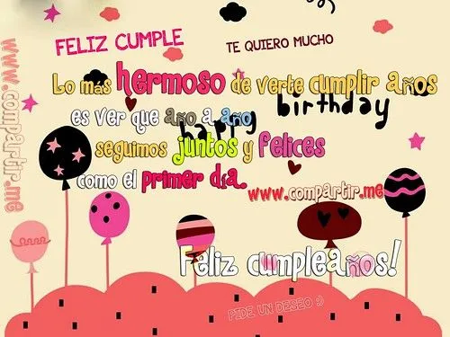 Frases de amor: Happy Birthday hermosa tarjeta con frase especial ... Frases de amor: Happy Birthday hermosa tarjeta con frase especial ...