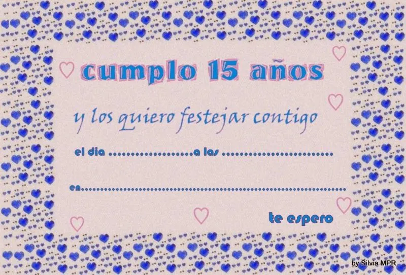 Frases de amor en imagenes: Tarjetas de invitacion 15 años
