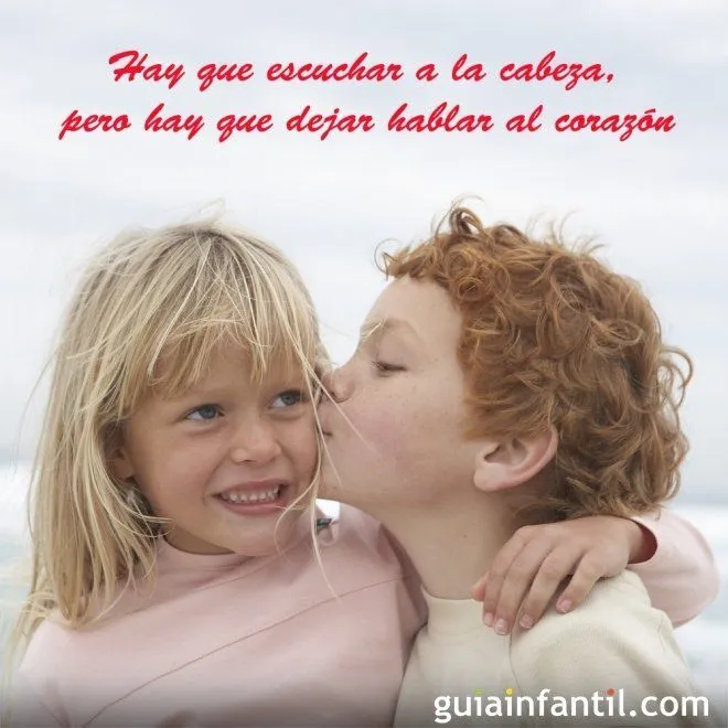 Frases de amor para San Valentín. Niños dándose un beso - Tarjetas ...