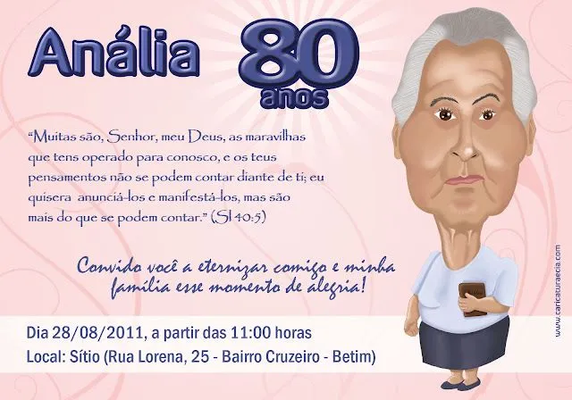 Frases para convite de aniversario de 80 años - Imagui Frases para convite de aniversario de 80 años - Imagui