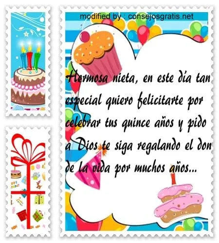 Frases para enviar felicitaciones de quince años para mi nieta con ...