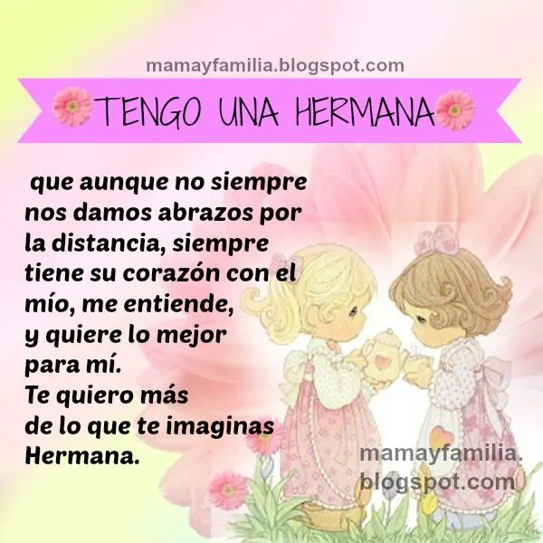 Frases para mi Hermana Querida con lindas imágenes - Mamá y Familia