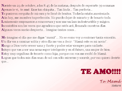 Palabras para mi hija - Imagui