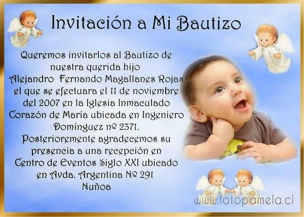 Frases para invitación para bautismo - Imagui