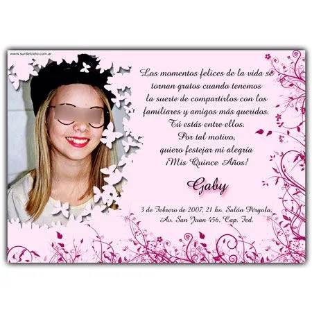 Frases invitaciónes de 15 años - Imagui