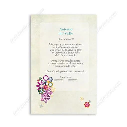 Invitación de bautizo "Old Spring" - invitaciones y detalles ... Invitación de bautizo "Old Spring" - invitaciones y detalles ...