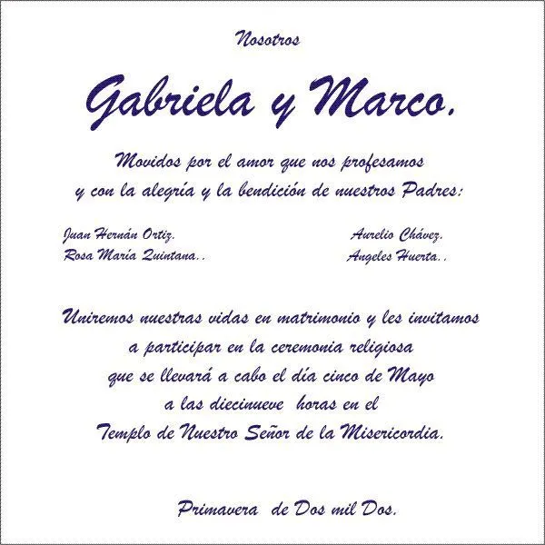 Frases De Invitaciones De Boda | TEXTO PARA INVITACIONES - Imagui ...