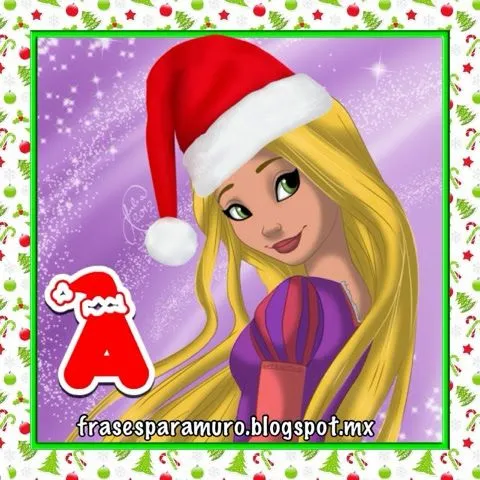 Frases para tu Muro: ABC rapunzel Navideño